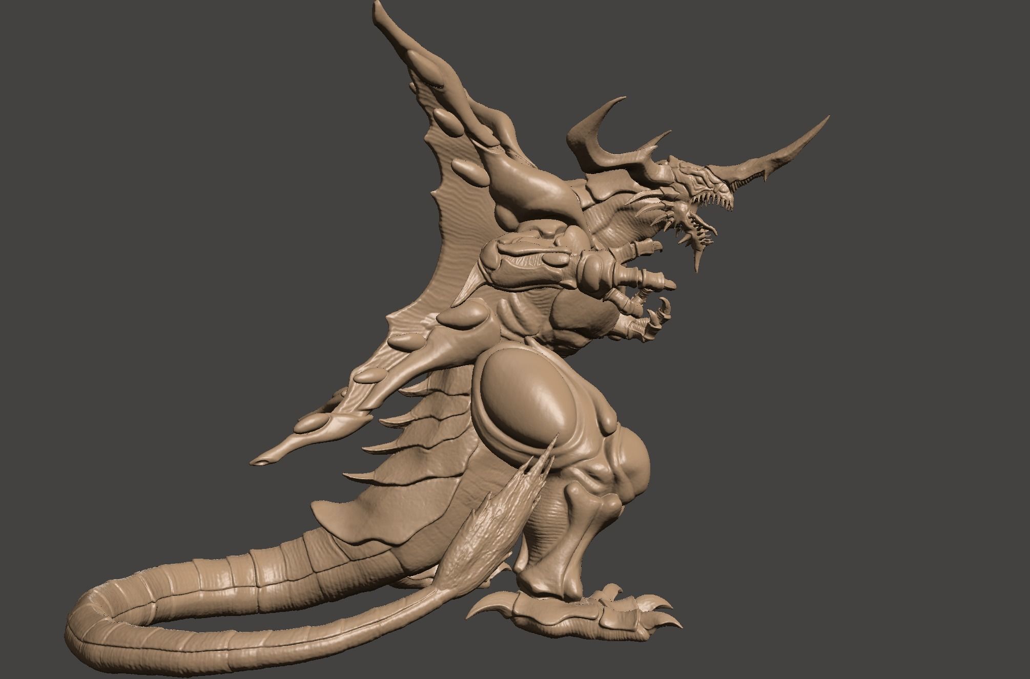 BAGAN - SUPER GODZILLA - ULTRA HIGH DETAILED MESH - HI-POLY STL 3D print model_37