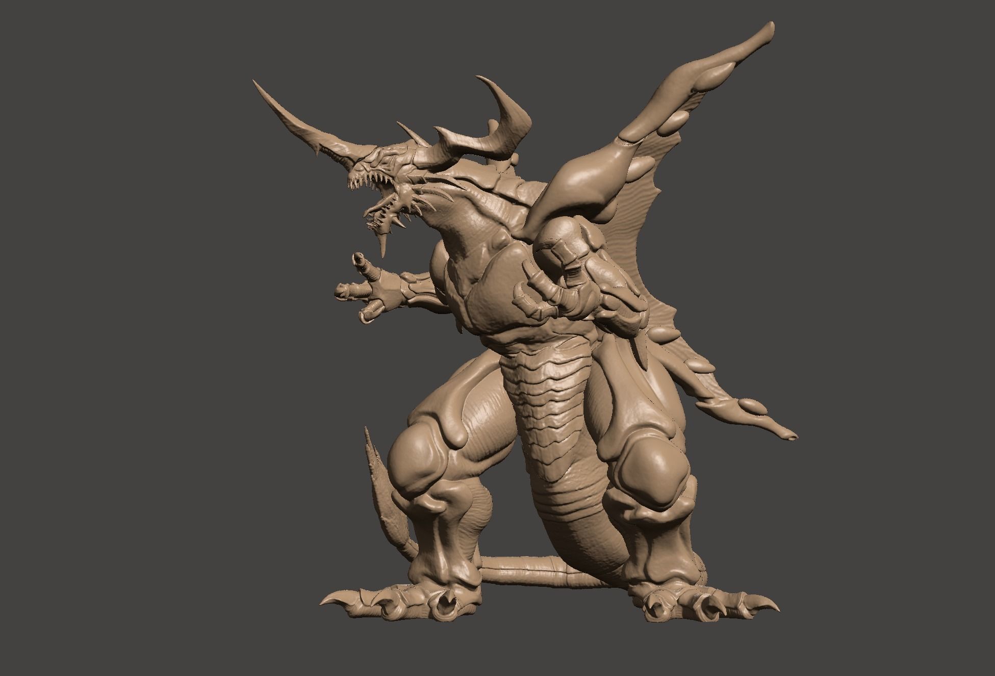 BAGAN - SUPER GODZILLA - ULTRA HIGH DETAILED MESH - HI-POLY STL 3D print model_47