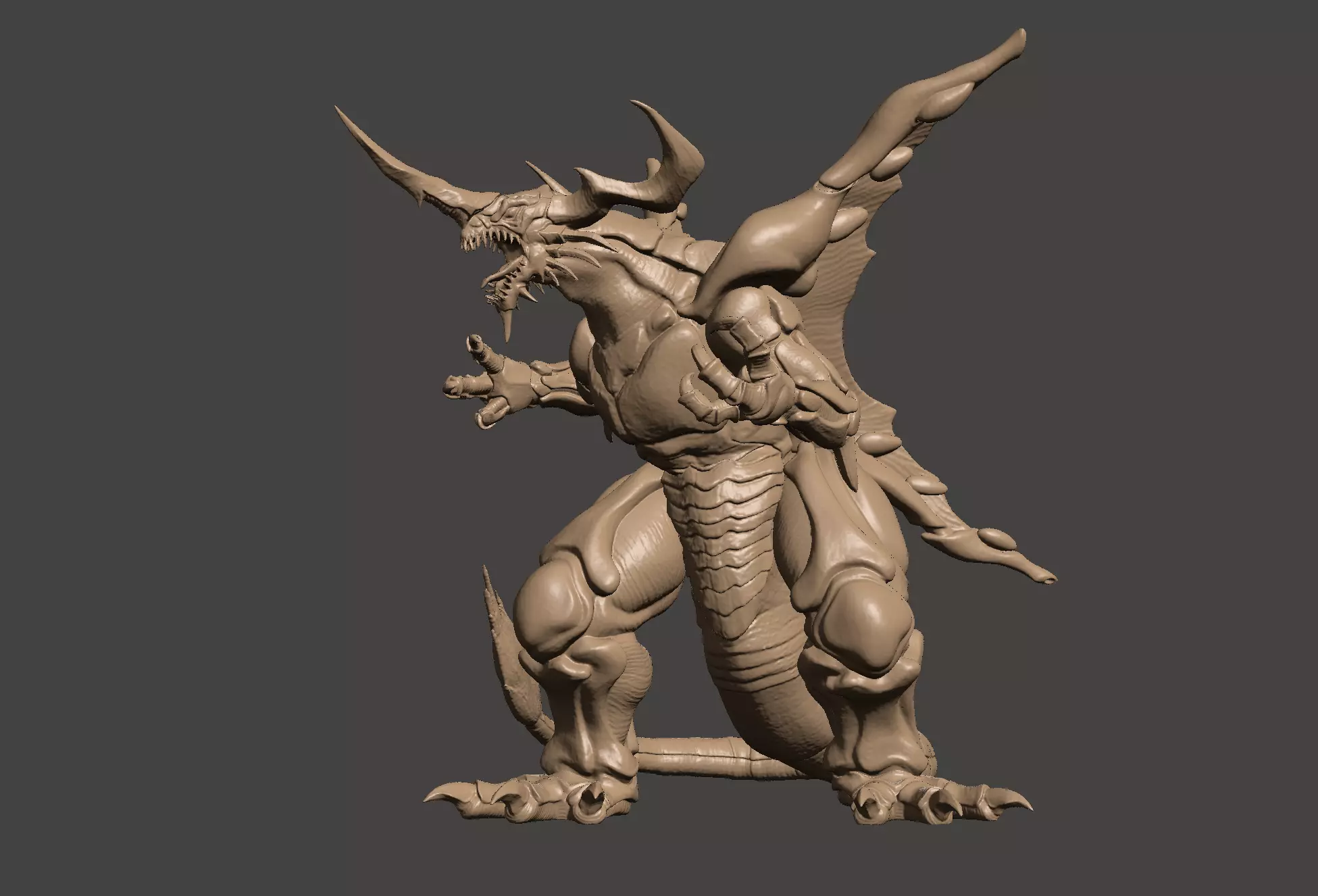 BAGAN - SUPER GODZILLA - ULTRA HIGH DETAILED MESH - HI-POLY STL 3D print model_0