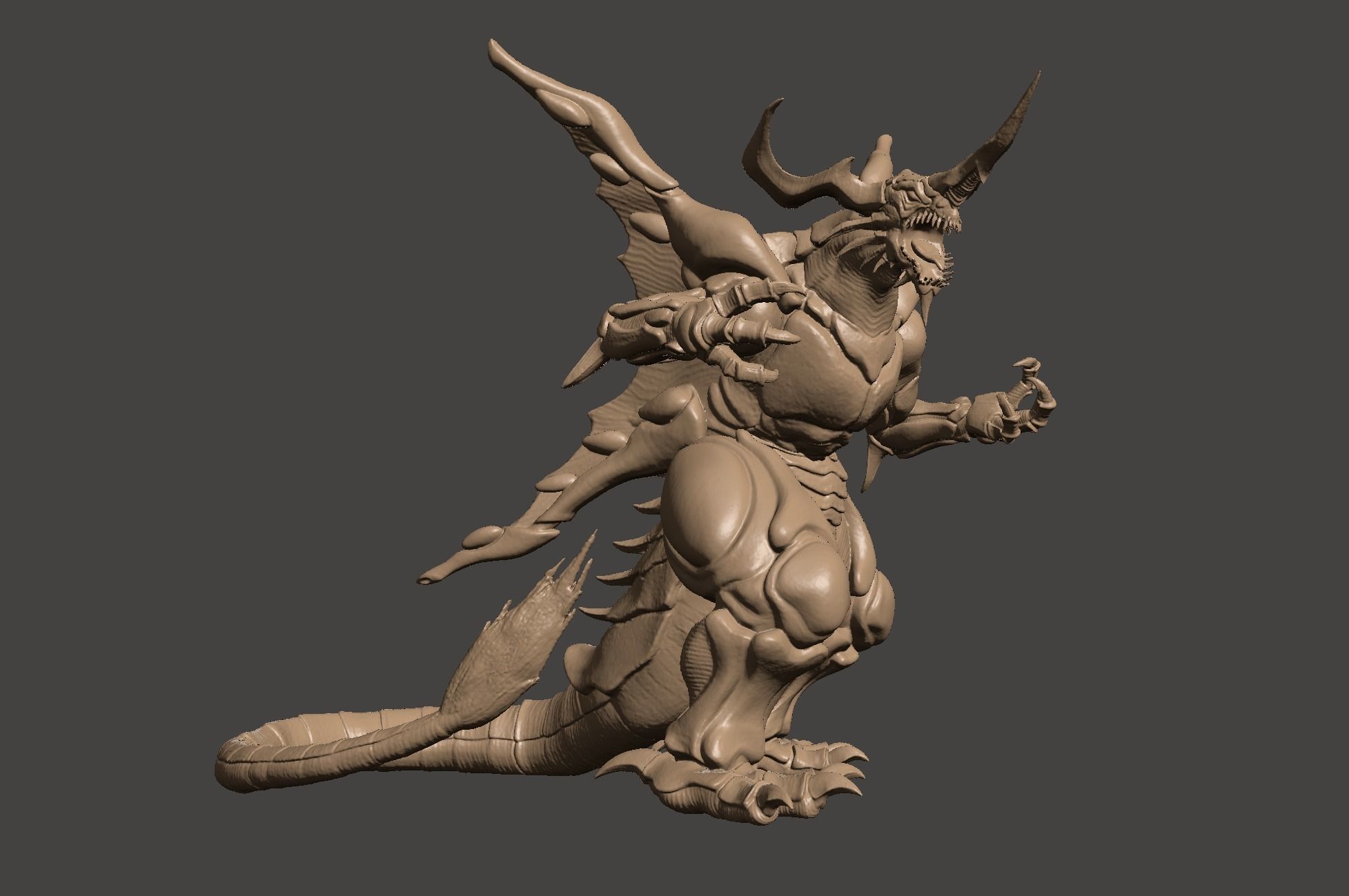 BAGAN - SUPER GODZILLA - ULTRA HIGH DETAILED MESH - HI-POLY STL 3D print model_53