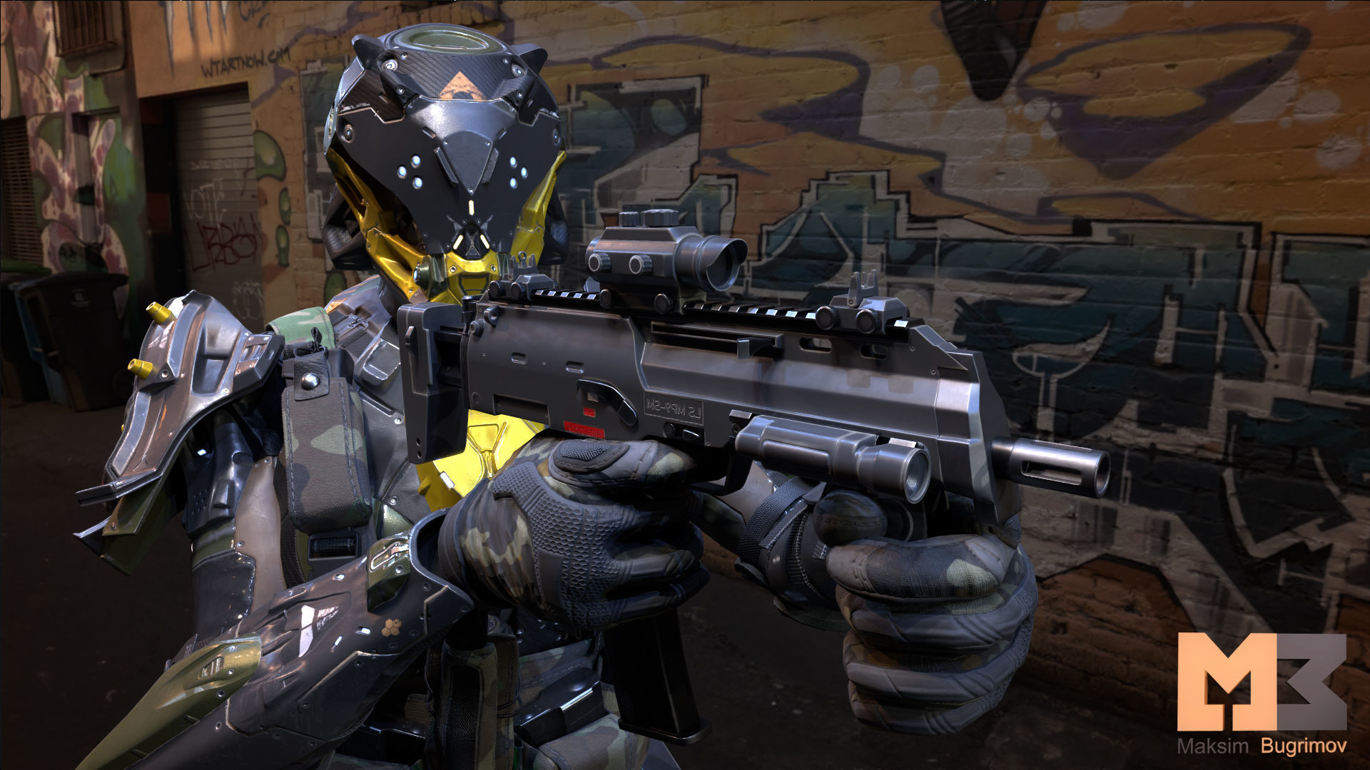 Female Soldier 01 ANACONDA Low-poly 3D model_12