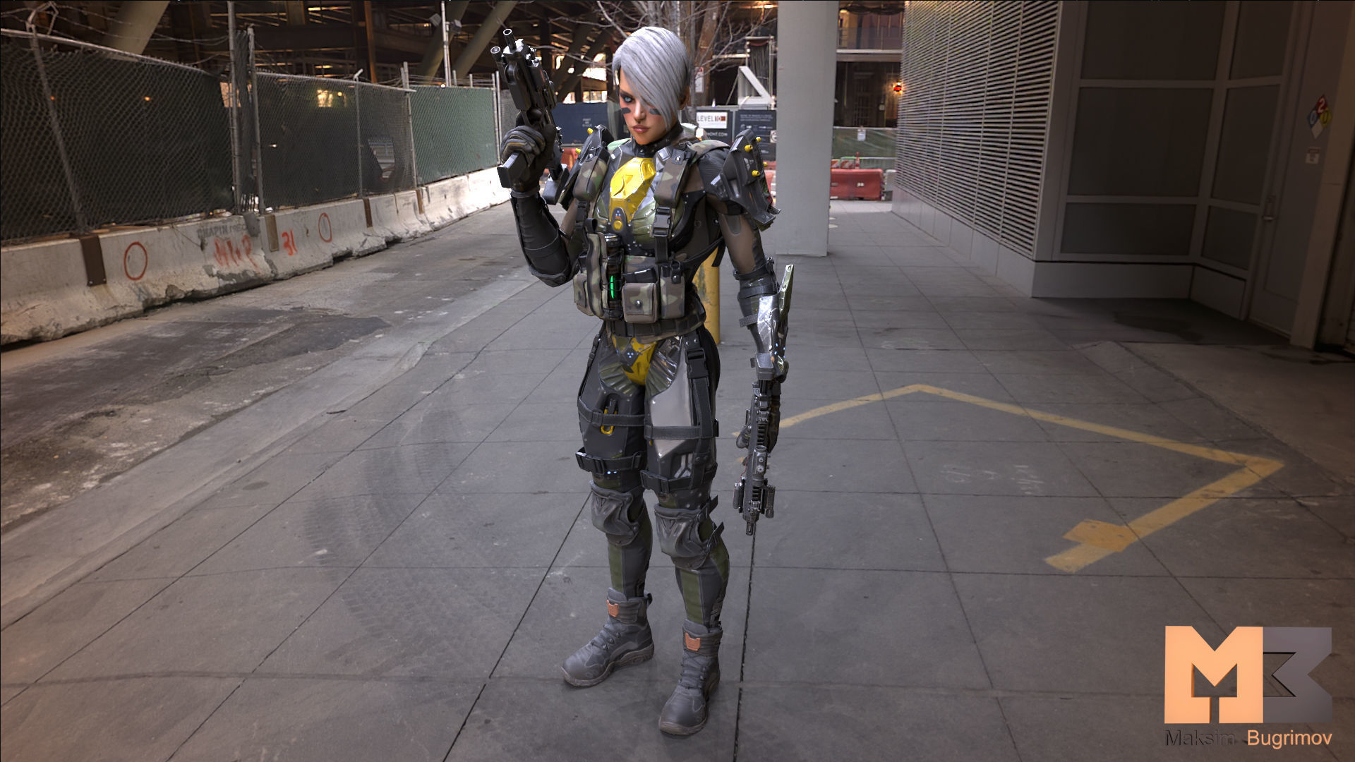 Female Soldier 01 ANACONDA Low-poly 3D model_7