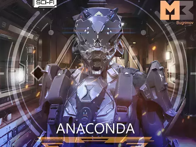 Female Soldier 01 ANACONDA Low-poly 3D model