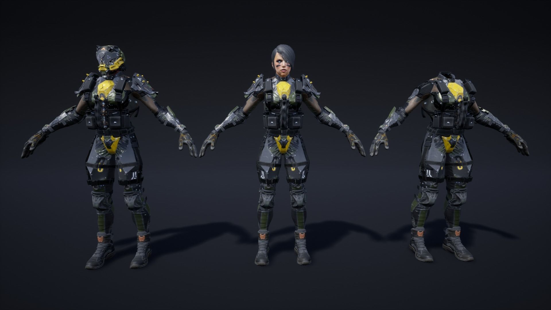 Female Soldier 01 ANACONDA Low-poly 3D model_22