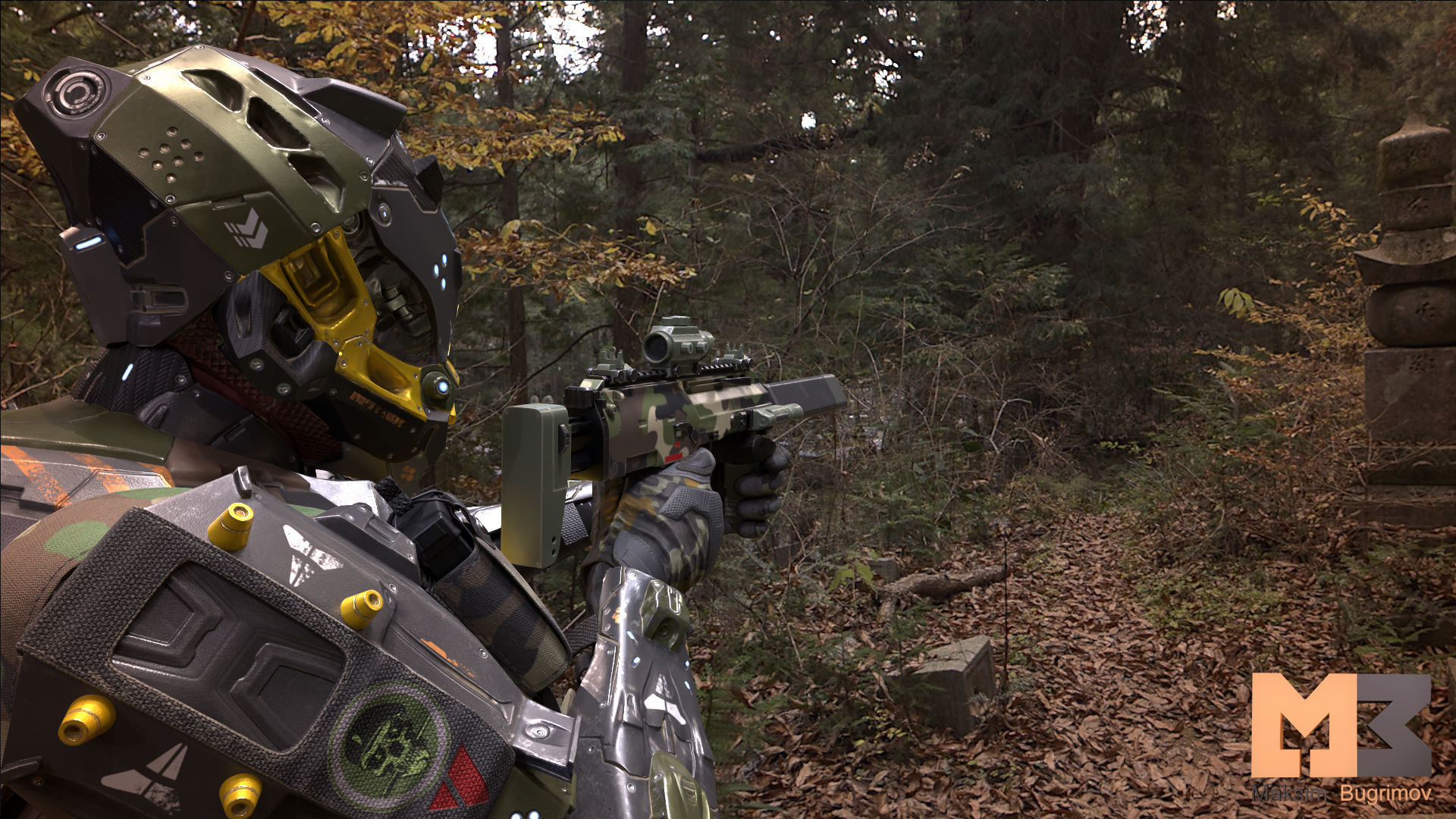 Female Soldier 01 ANACONDA Low-poly 3D model_11