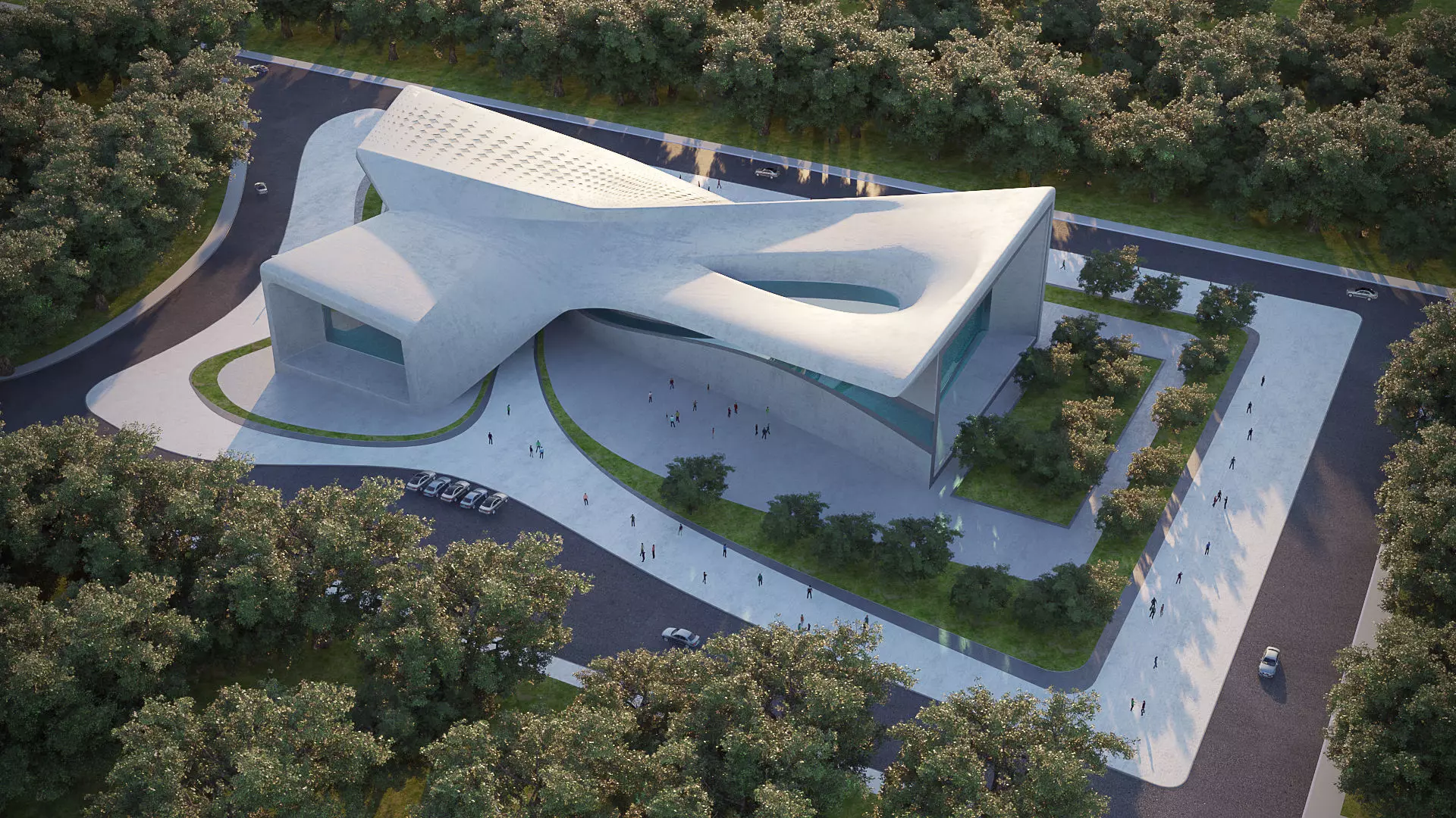 Futuristic building 02 3D model_0