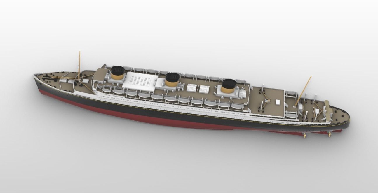 Print ready OCEANIC III White Star Line mega ocean liner  3D print model_6