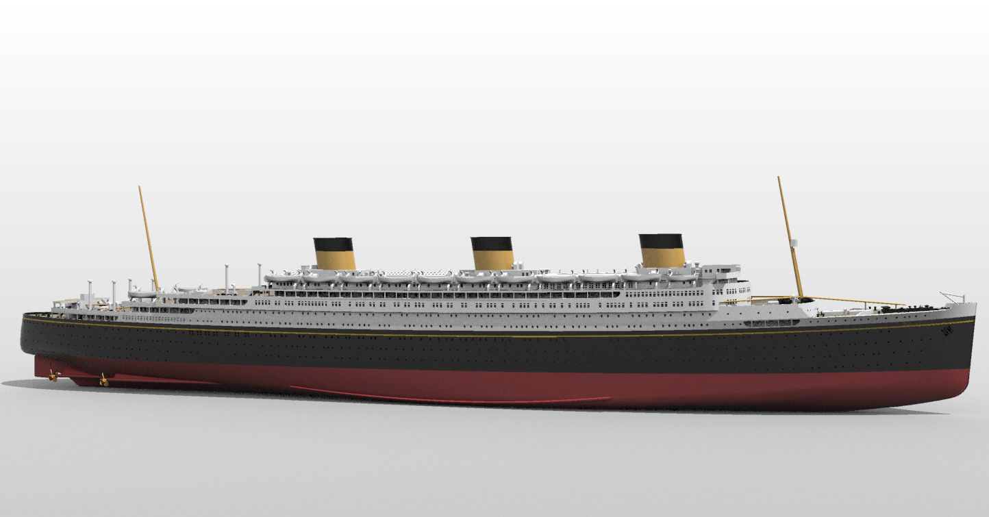 Print ready OCEANIC III White Star Line mega ocean liner  3D print model_7