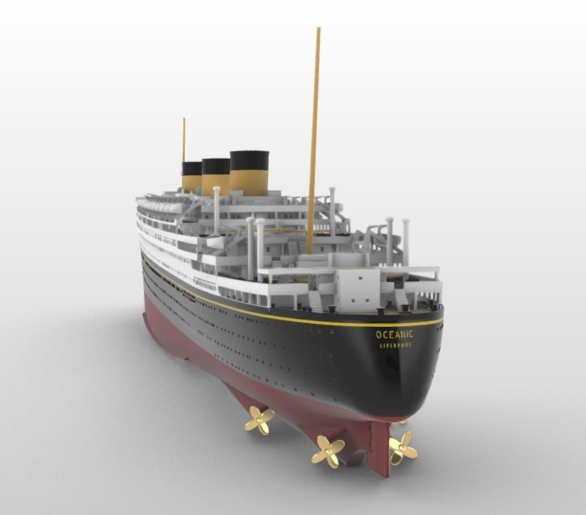 Print ready OCEANIC III White Star Line mega ocean liner  3D print model_2