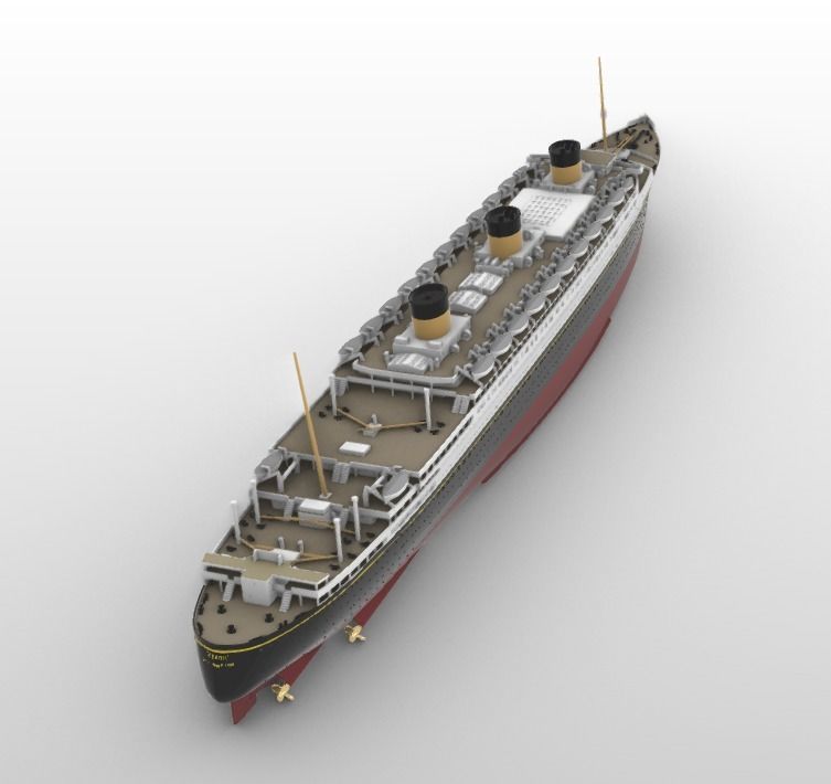 Print ready OCEANIC III White Star Line mega ocean liner  3D print model_3