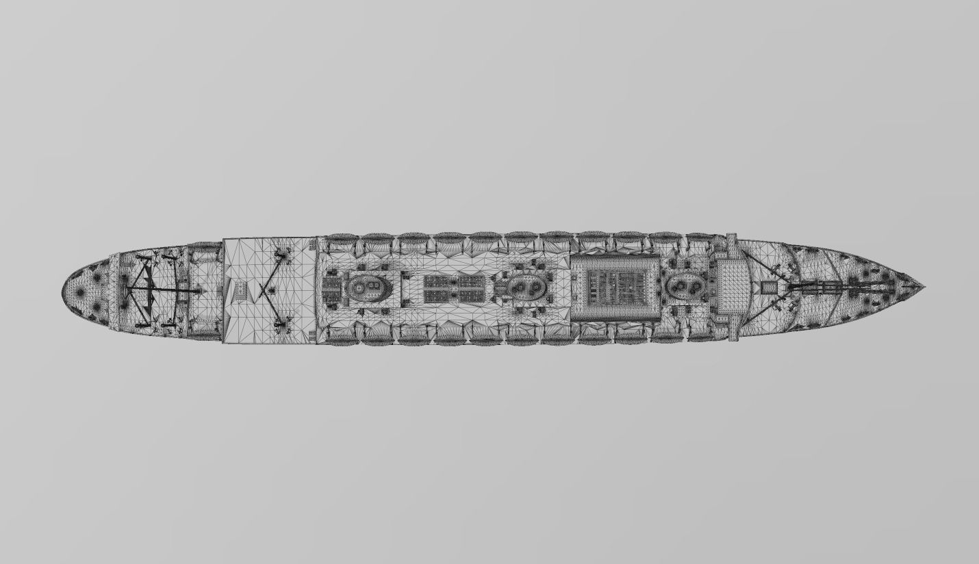 Print ready OCEANIC III White Star Line mega ocean liner  3D print model_9