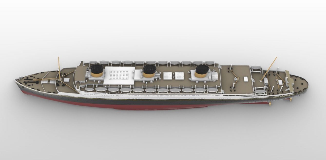 Print ready OCEANIC III White Star Line mega ocean liner  3D print model_4