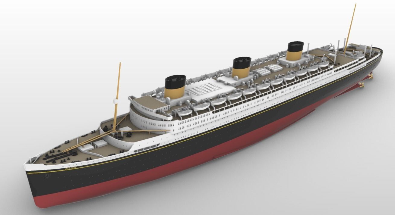 Print ready OCEANIC III White Star Line mega ocean liner  3D print model_5
