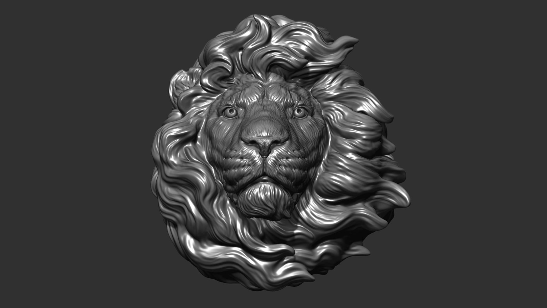 Lion head without a grin 3D print model_22