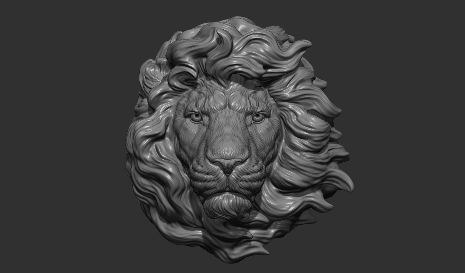 Lion head without a grin 3D print model_8