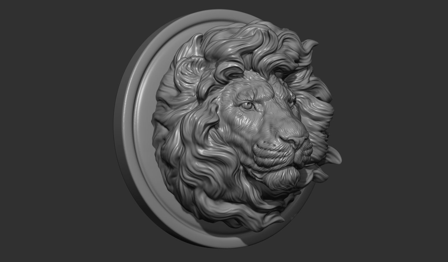 Lion head without a grin 3D print model_4