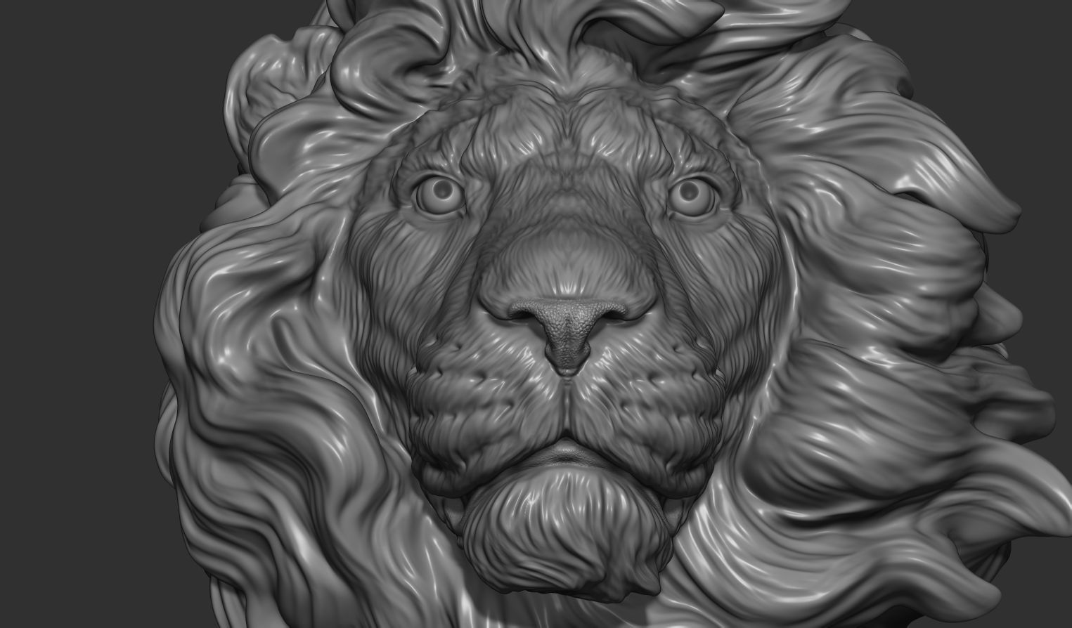 Lion head without a grin 3D print model_6