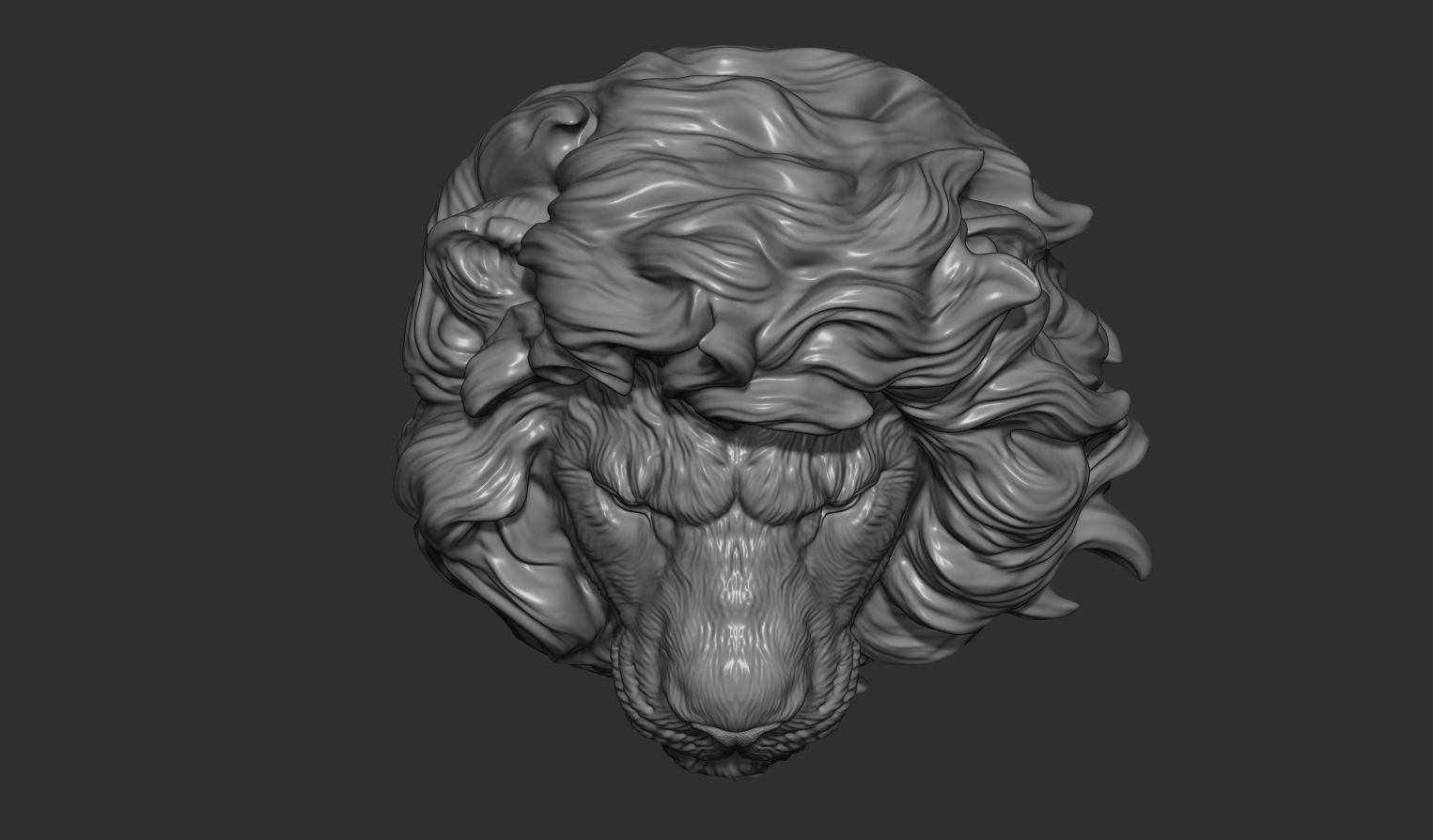Lion head without a grin 3D print model_9