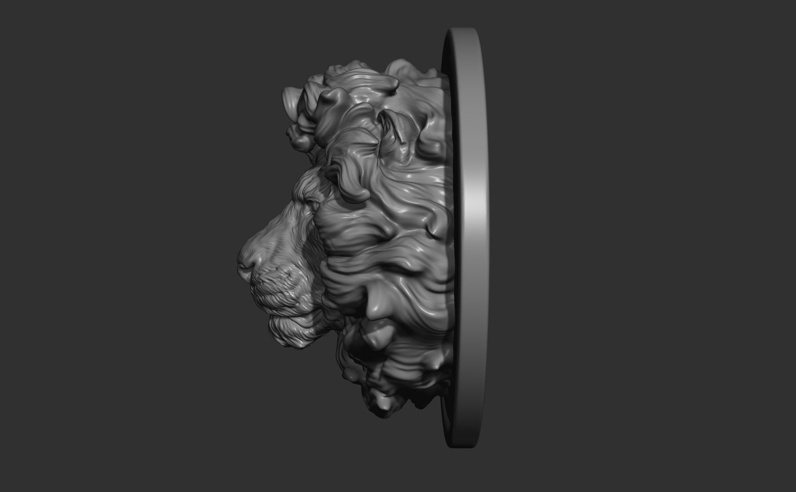 Lion head without a grin 3D print model_2