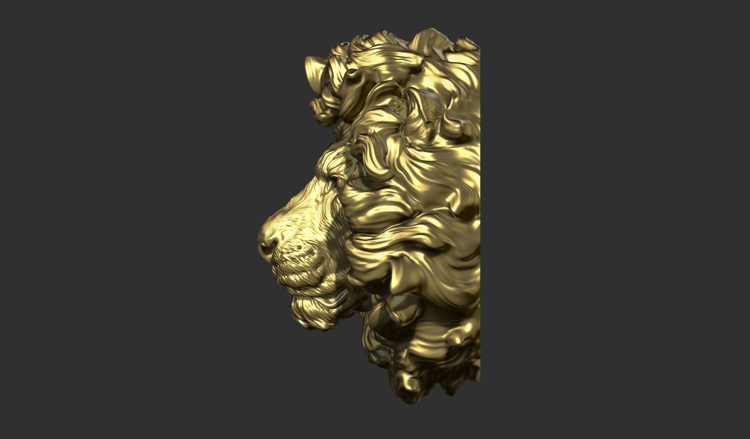Lion head without a grin 3D print model_15