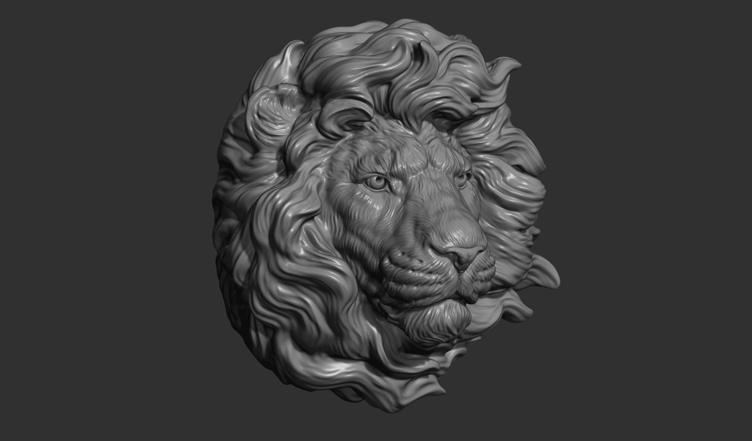 Lion head without a grin 3D print model_5