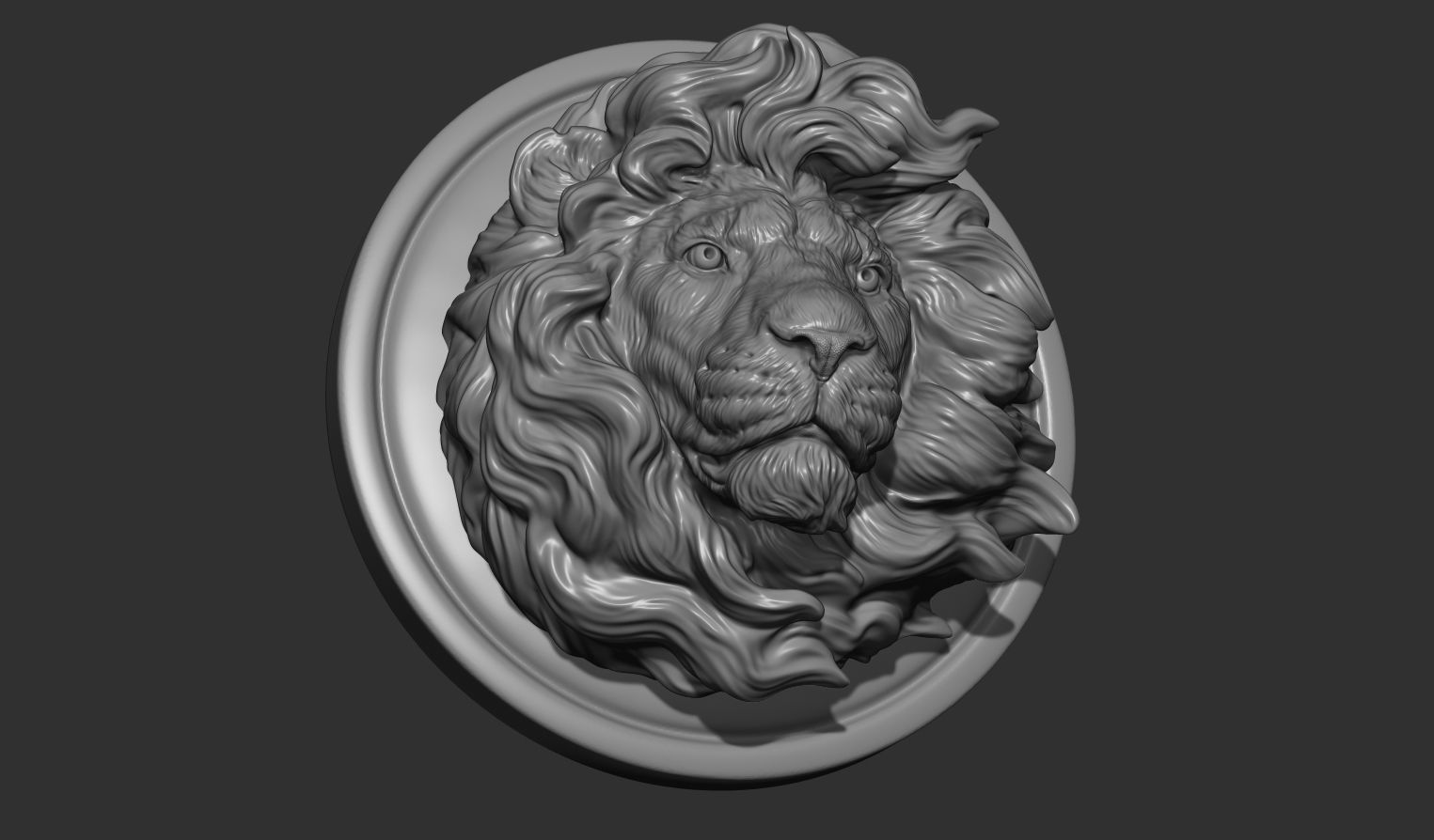 Lion head without a grin 3D print model_3