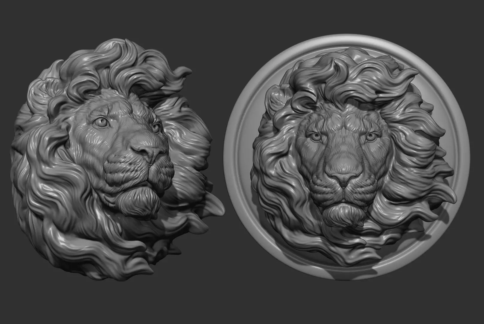 Lion head without a grin 3D print model_0