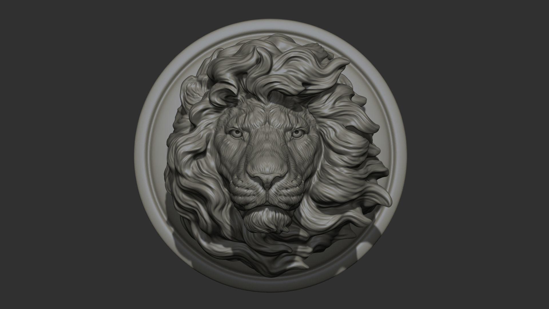Lion head without a grin 3D print model_26