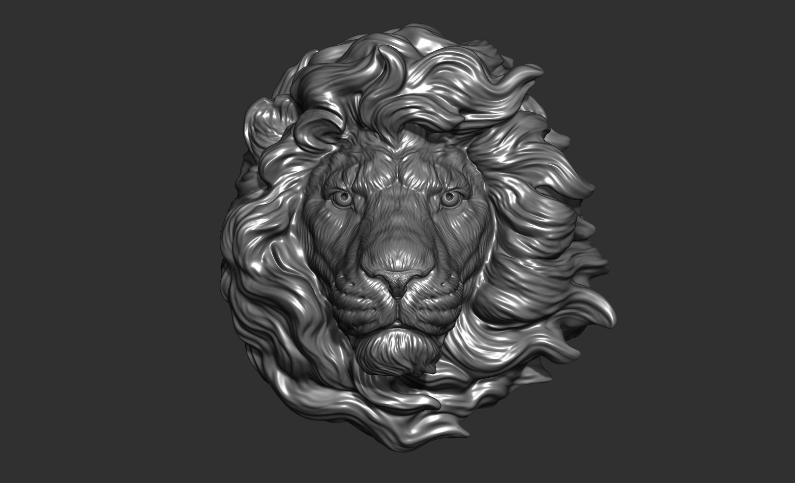 Lion head without a grin 3D print model_20