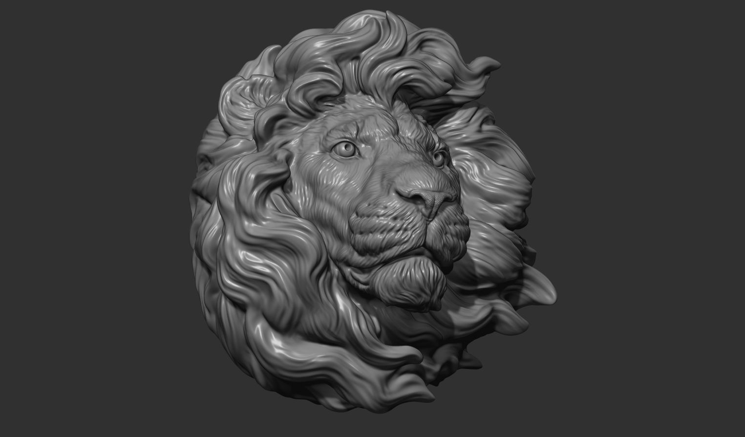 Lion head without a grin 3D print model_10