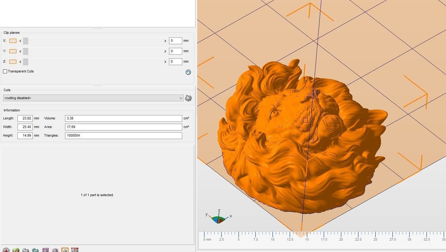 Lion head without a grin 3D print model_29