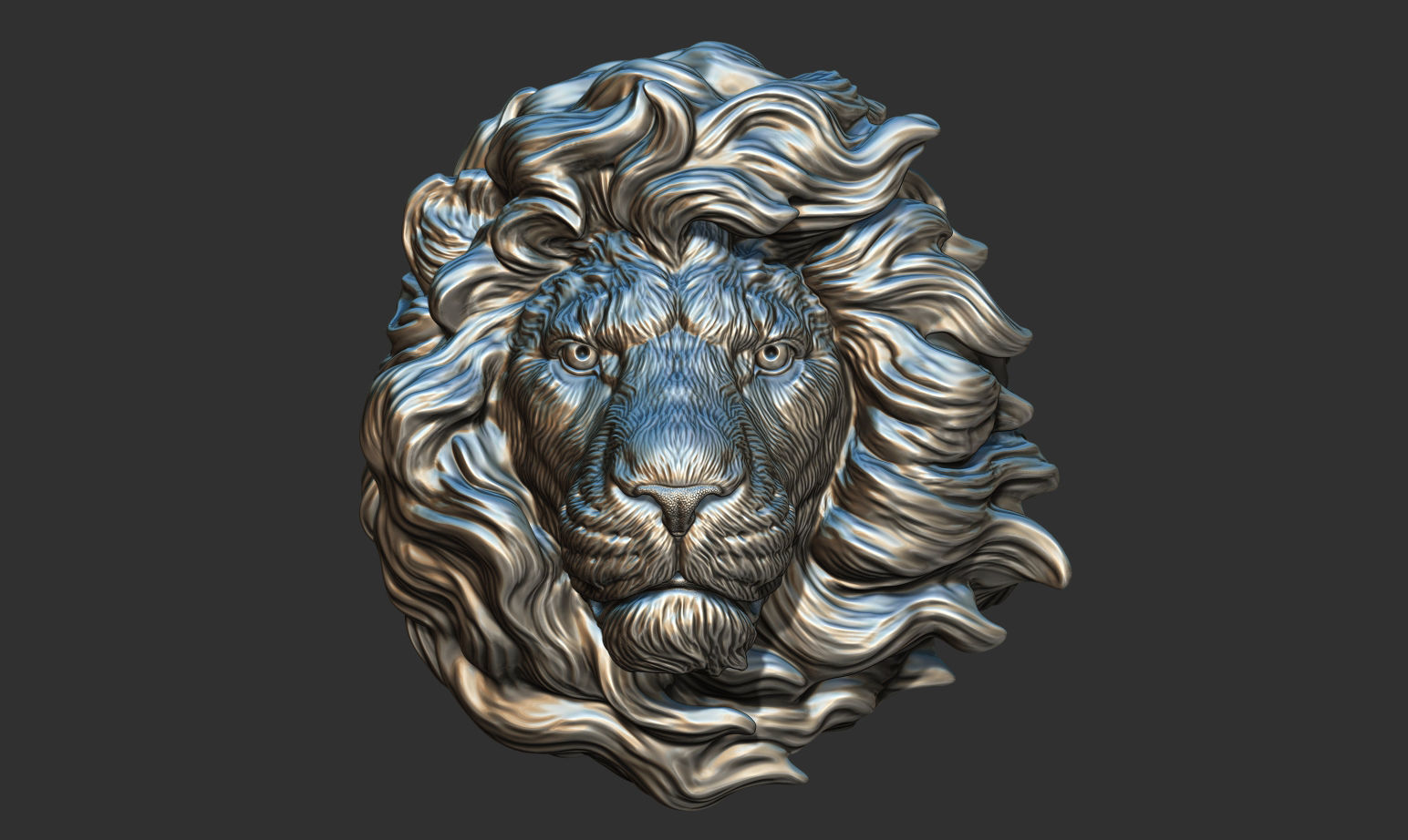 Lion head without a grin 3D print model_17