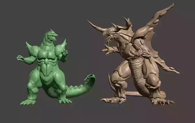 SUPER GODZILLA VS BAGAN -2 MODEL BUNDLE - ULTRA DETAILED STLs 3D print model