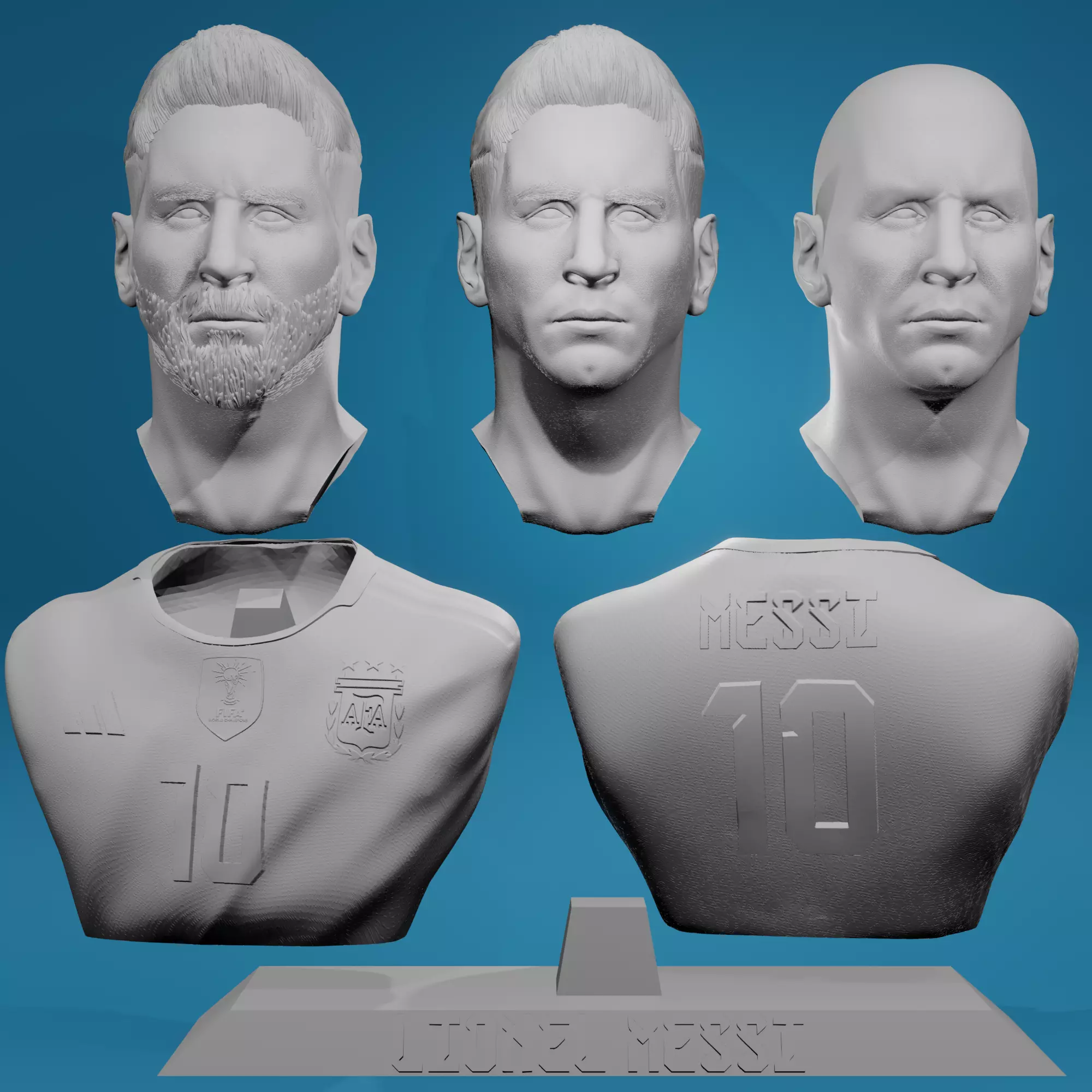 Messi Bust 3D print model