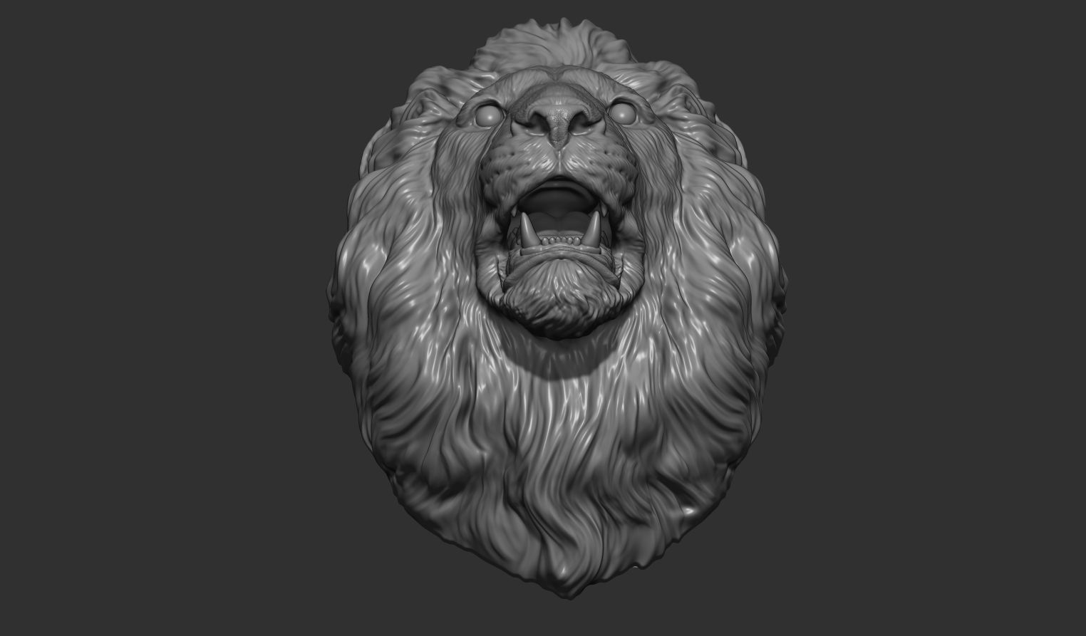 Lion head pendant 3D print model_7