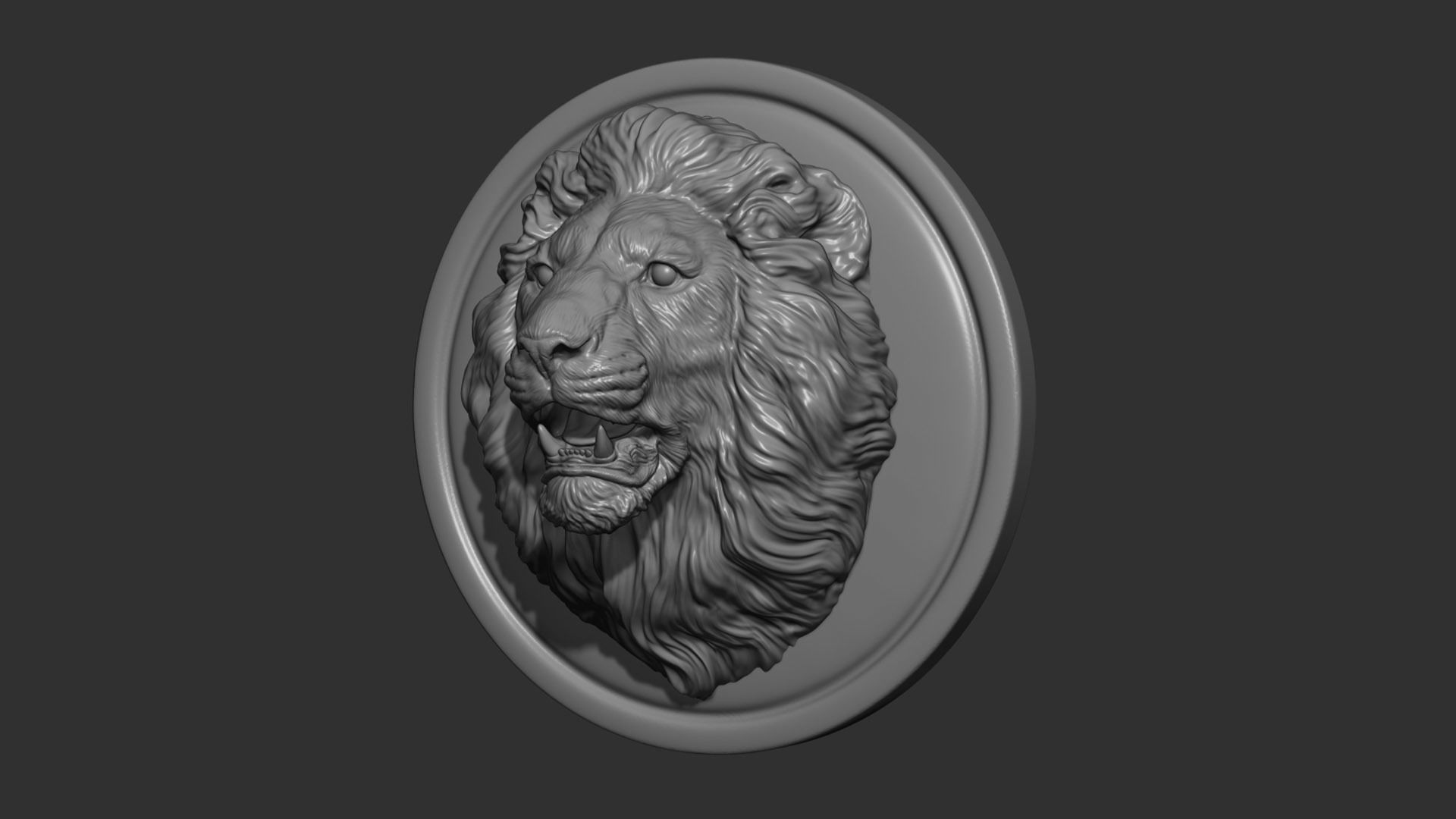 Lion head pendant 3D print model_3