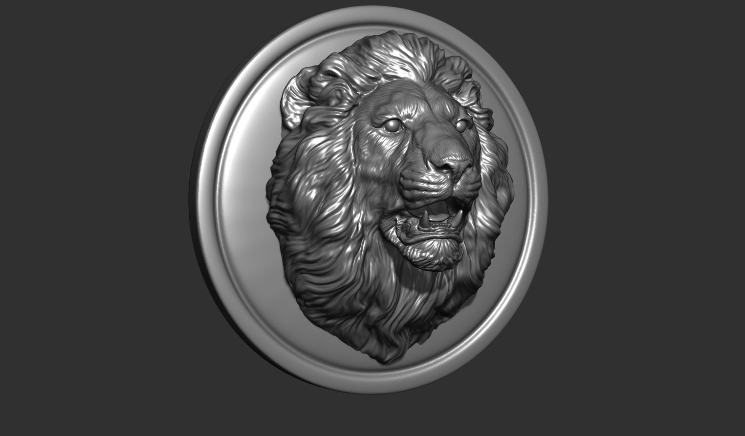 Lion head pendant 3D print model_16