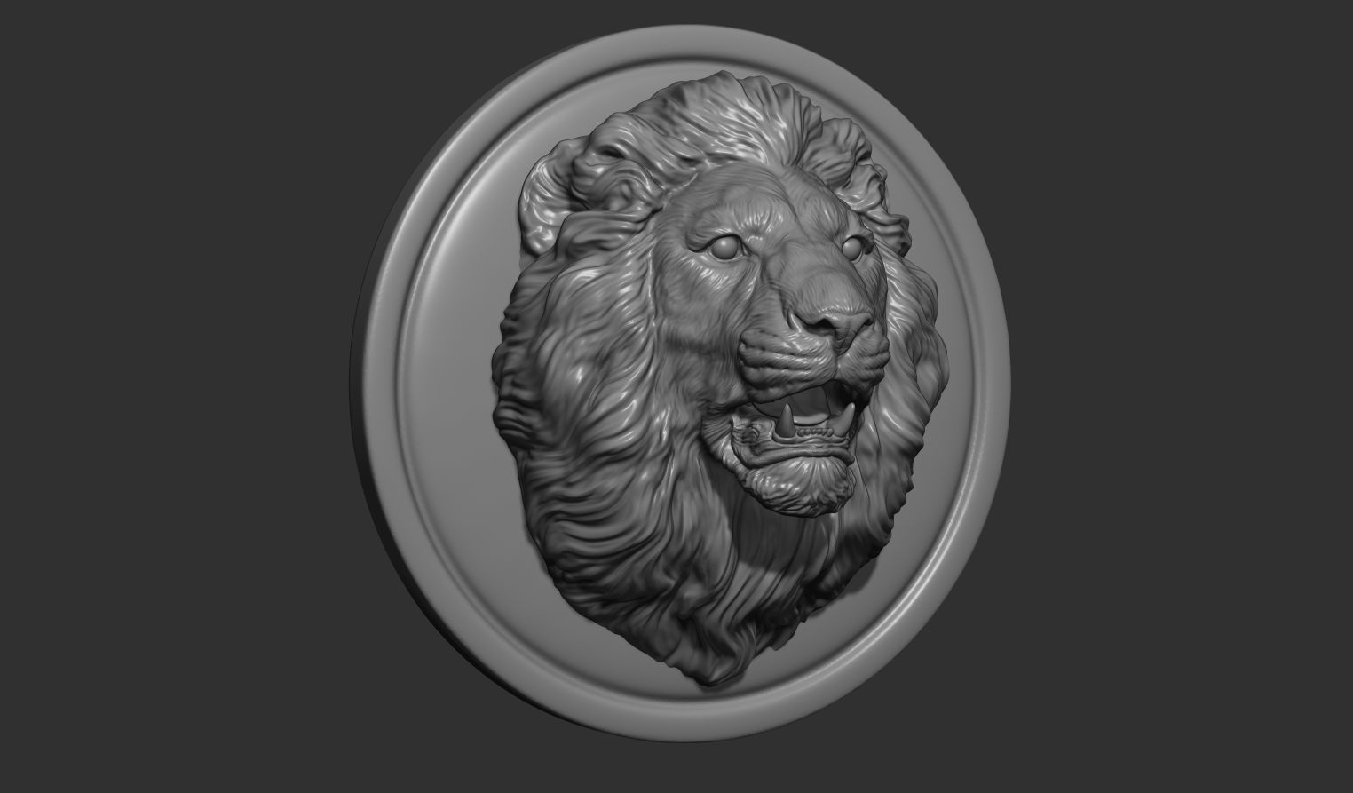Lion head pendant 3D print model_5