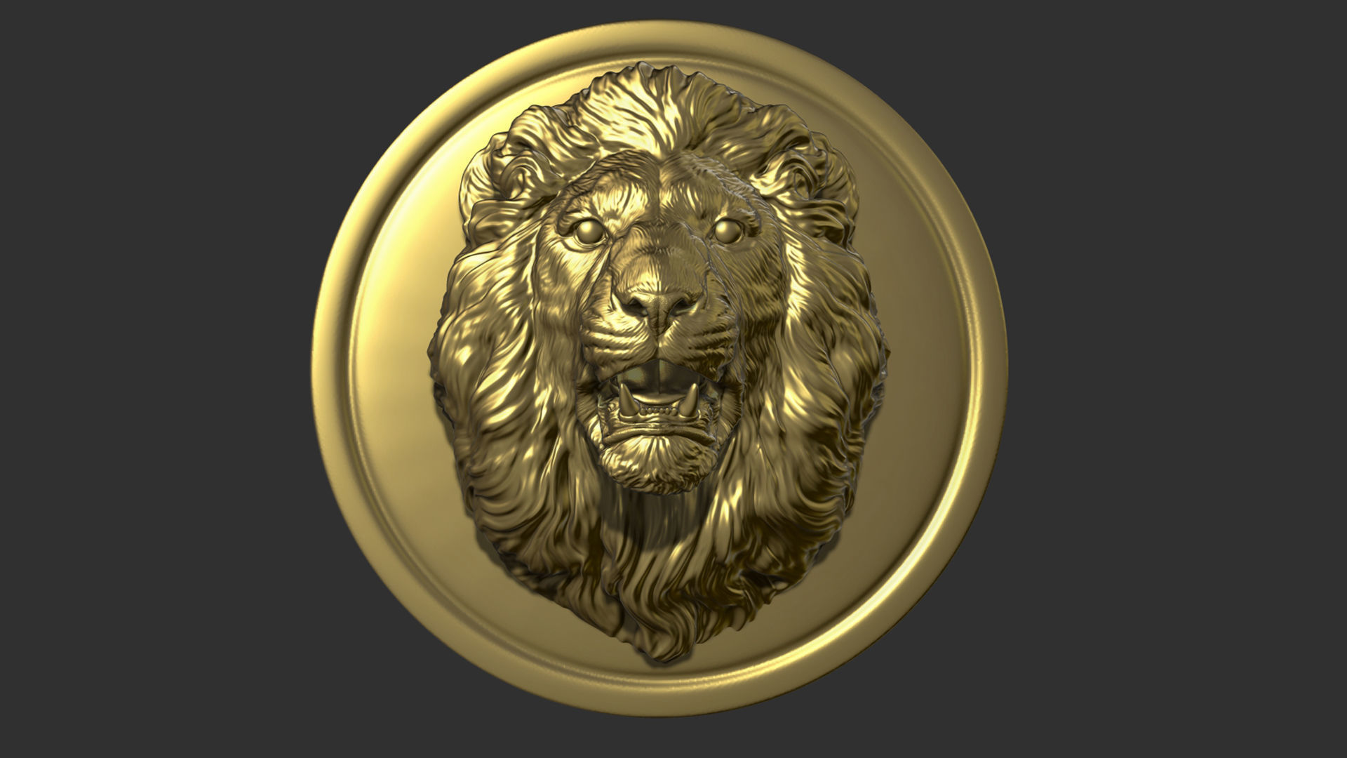 Lion head pendant 3D print model_10