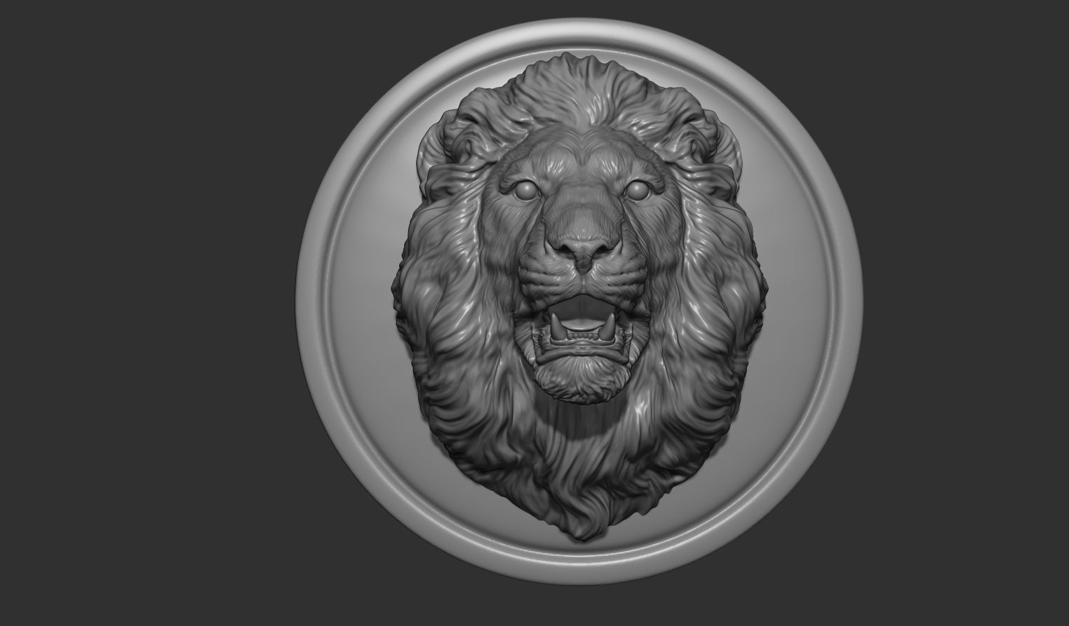 Lion head pendant 3D print model_8