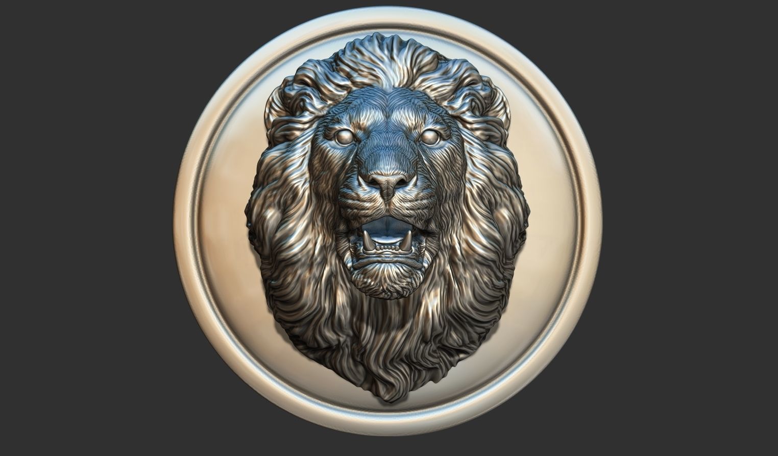 Lion head pendant 3D print model_9