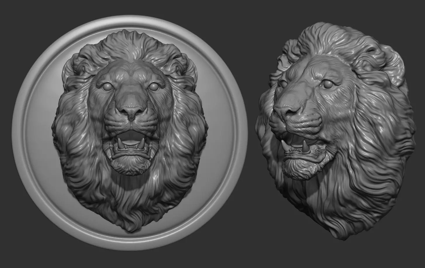 Lion head pendant 3D print model_0