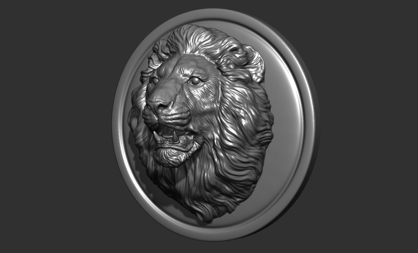 Lion head pendant 3D print model_13