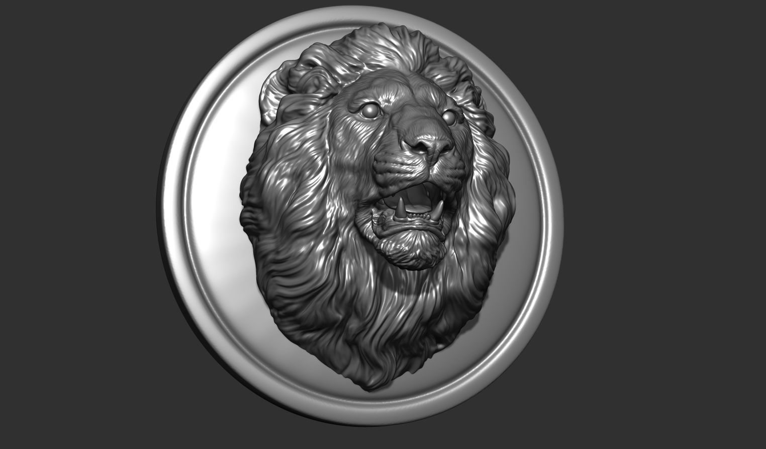 Lion head pendant 3D print model_14