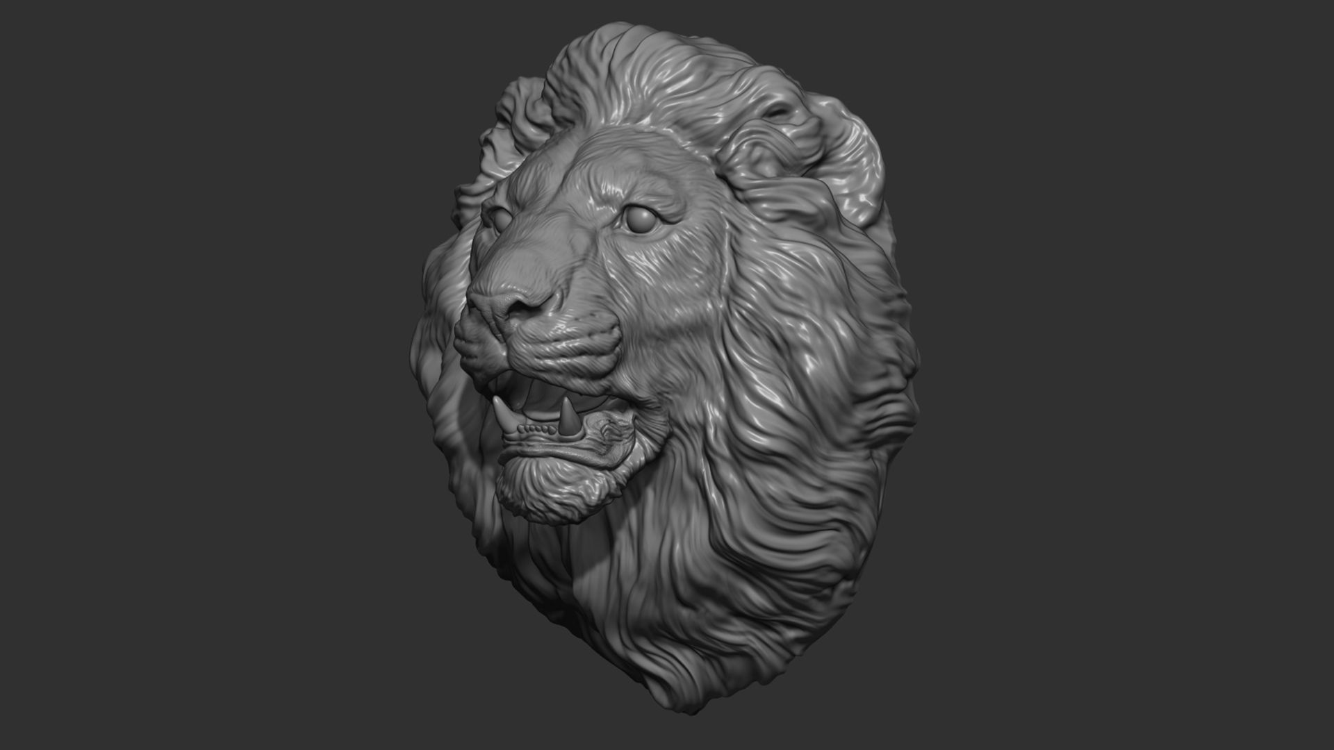 Lion head pendant 3D print model_6