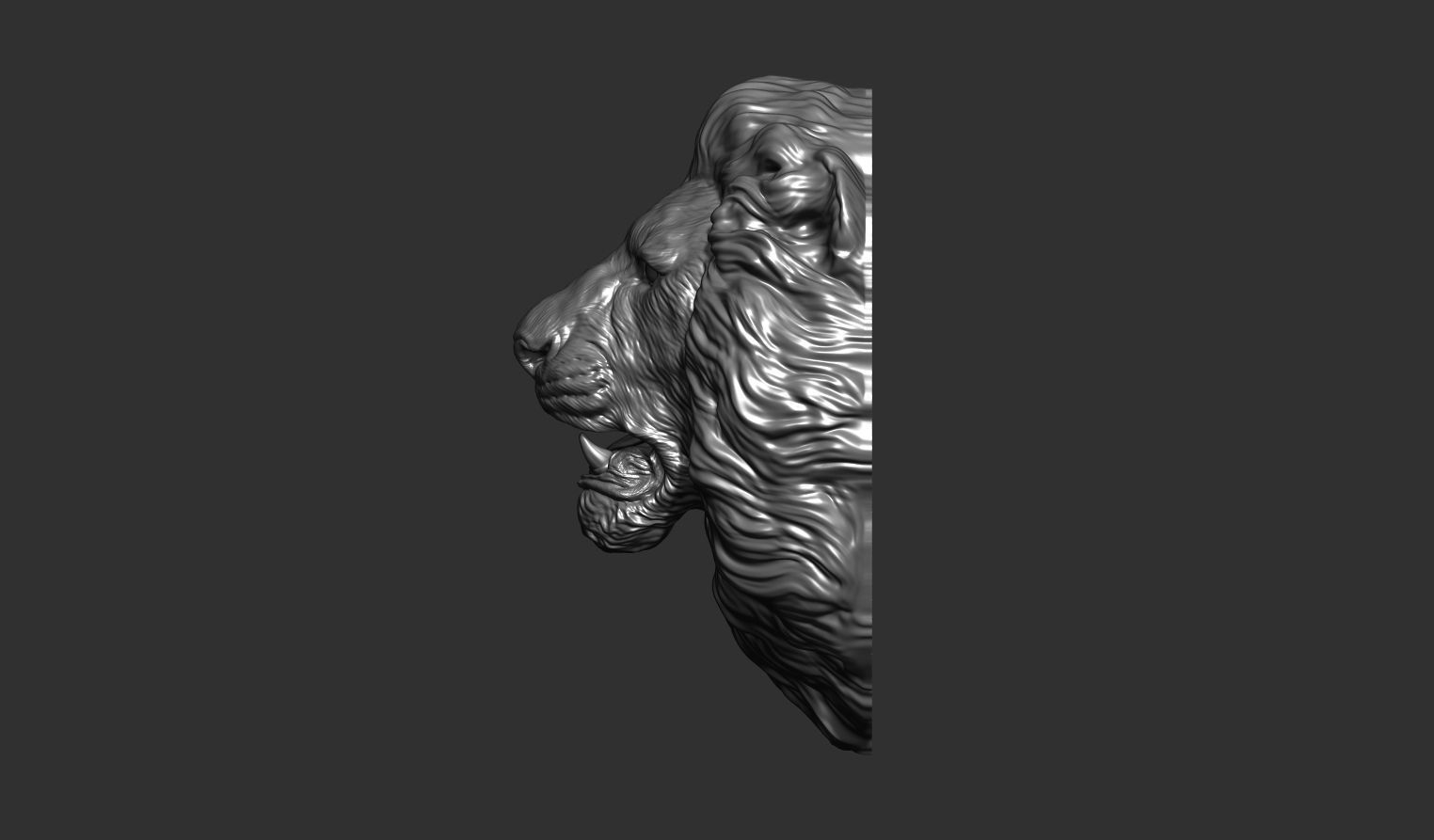 Lion head pendant 3D print model_12