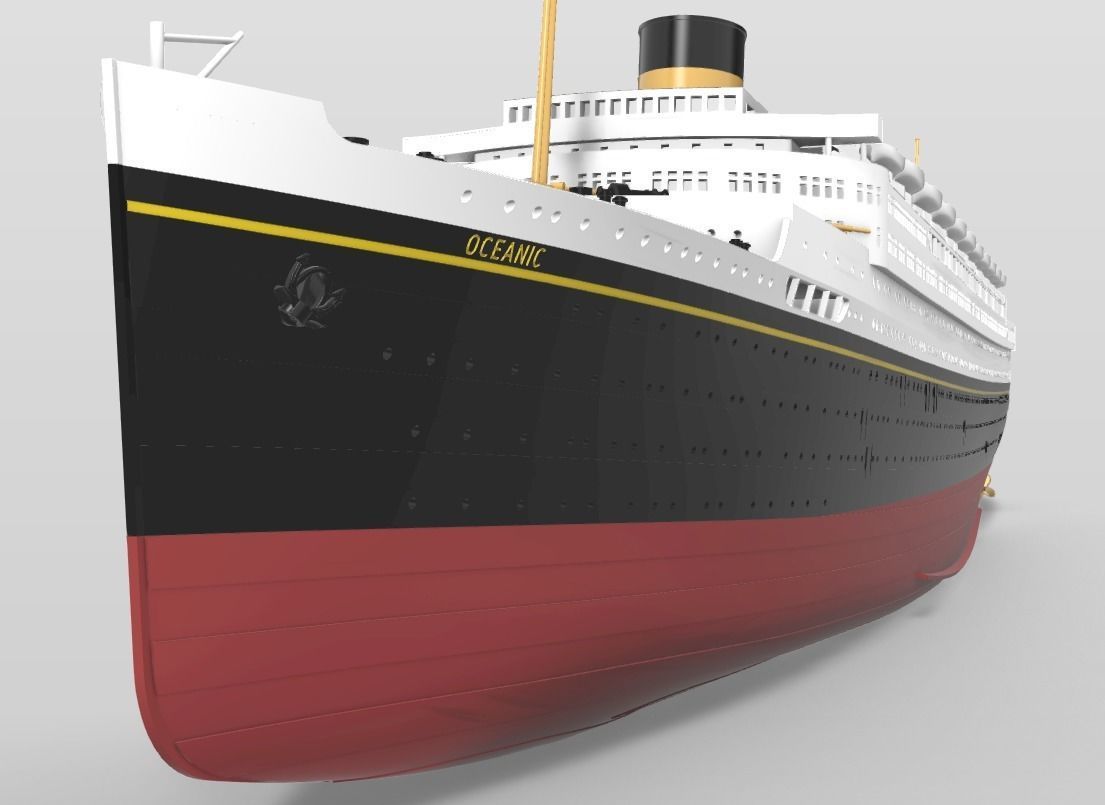 Print ready OCEANIC White Star Line mega ocean liner 1-600 kit 3D print model_4