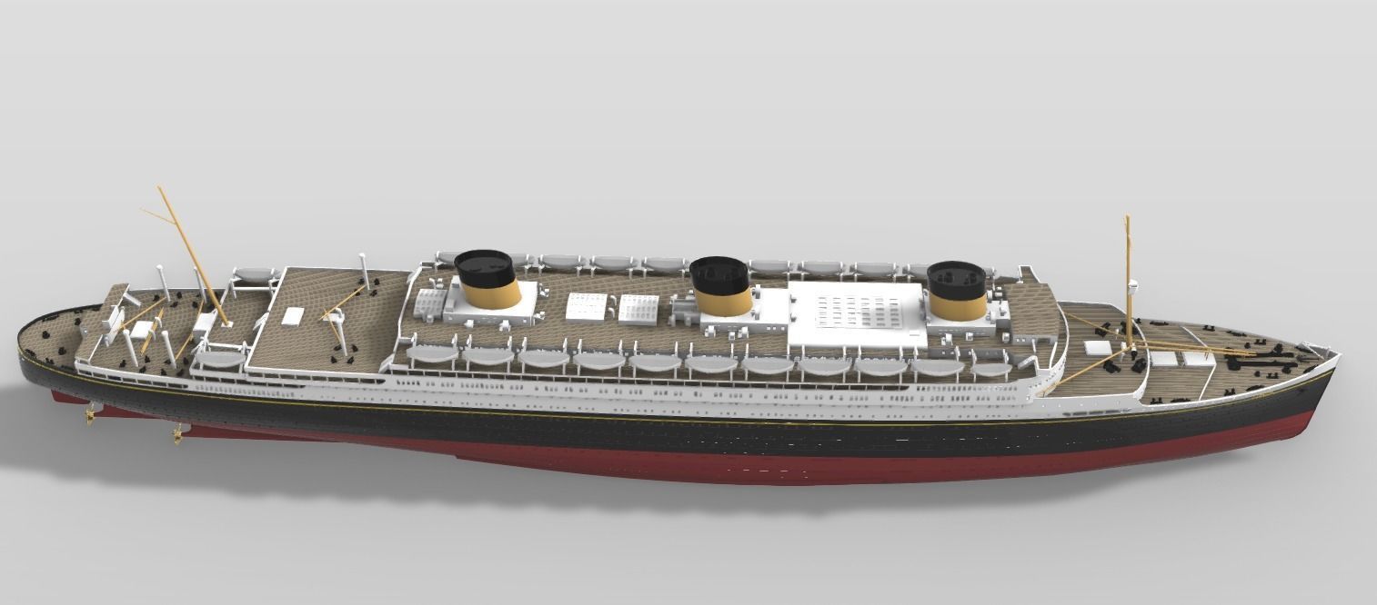 Print ready OCEANIC White Star Line mega ocean liner 1-600 kit 3D print model_3