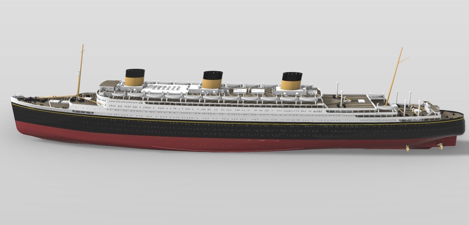 Print ready OCEANIC White Star Line mega ocean liner 1-600 kit 3D print model_1