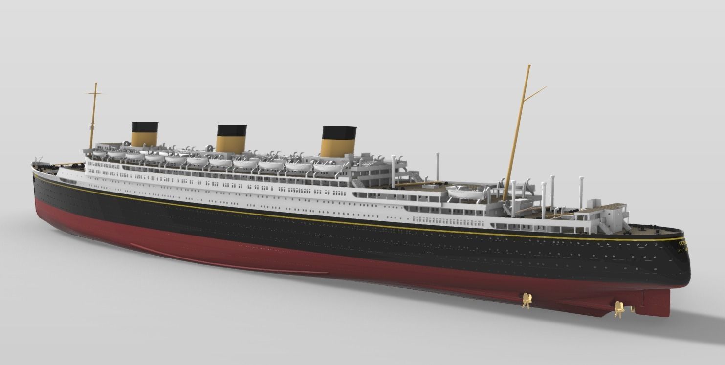 Print ready OCEANIC White Star Line mega ocean liner 1-600 kit 3D print model_7